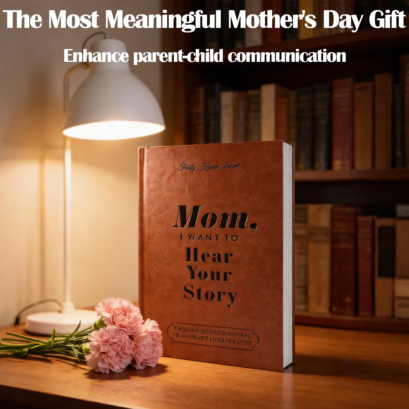 Hyhuiyin Mum, I Want To Hear Your Story, A Mother's Guided Journal To Share Her Life & Her Love Tell Me Your Story Mum Leather Wrapped Hardback Ribbon Bookmark Meaningful Memory For Mom Great Gift - Image 4