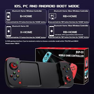Joso Wireless Controller for iPhone16,15,14,13,12/Android/PC/Appl Arcade MFi Games, Streaming on PS4/Xbox/PC Console, Cloud Gaming Gamepad Joystick, Emulator, Call of Duty, Fortnite & More Support