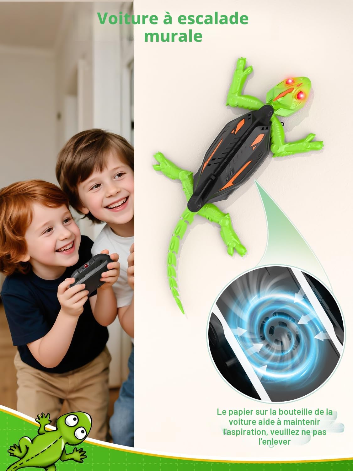 Kssvzz Gecko Radiocommandé Lézard Robot Télécommandé avec Yeux LED Lumineux Cadeau Enfants 3-9+ Ans