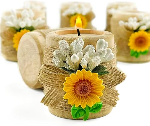 Vista 16 de Paquete de 30 portavelas de madera para regalos de boda, regalos de despedida de soltera para invitados, centros de mesa de bautismo/baby shower