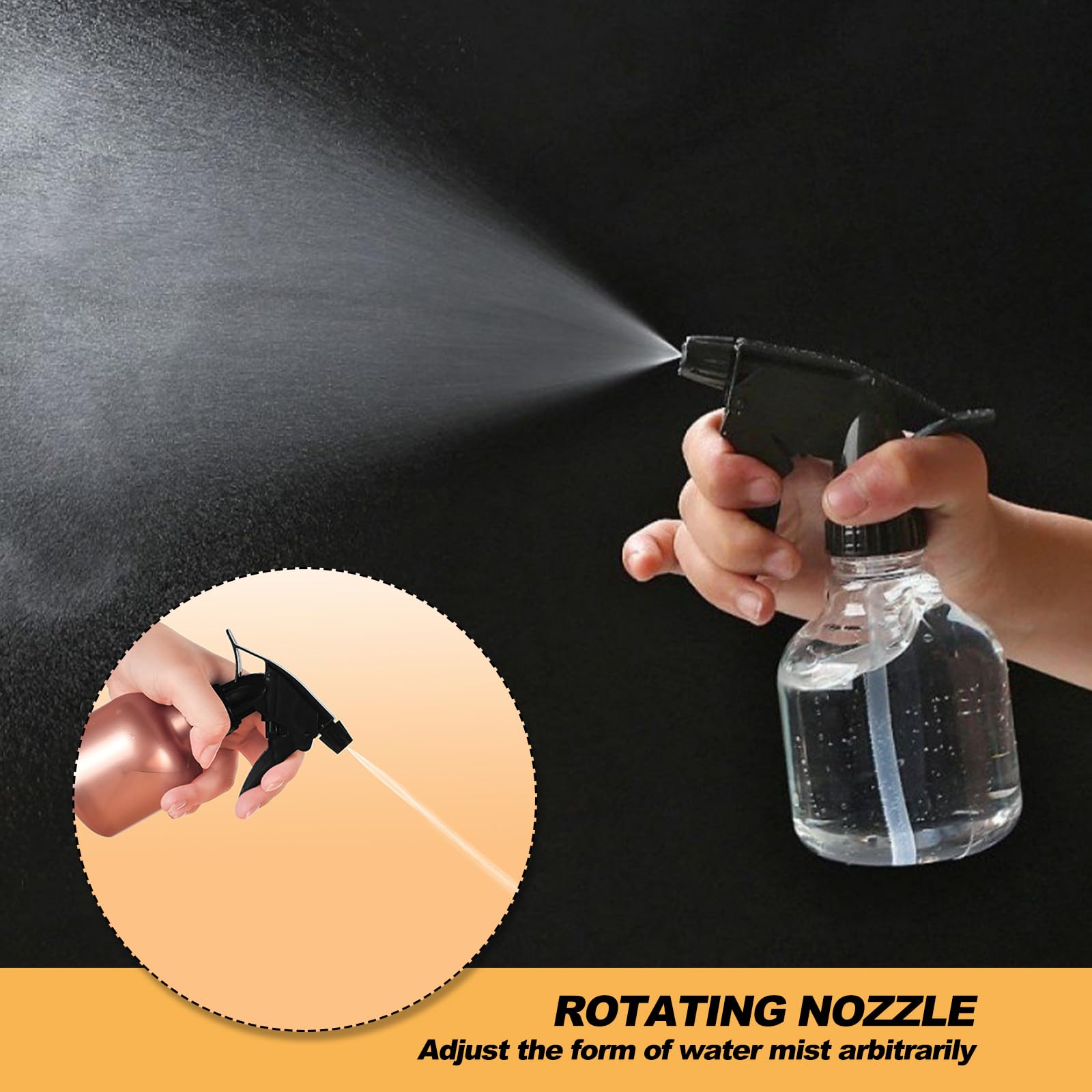 Botella de spray vacía de 250 ml, botella de spray de agua para el cabello, botellas pulverizadoras de plástico para limpieza del cabello, 3 unidades