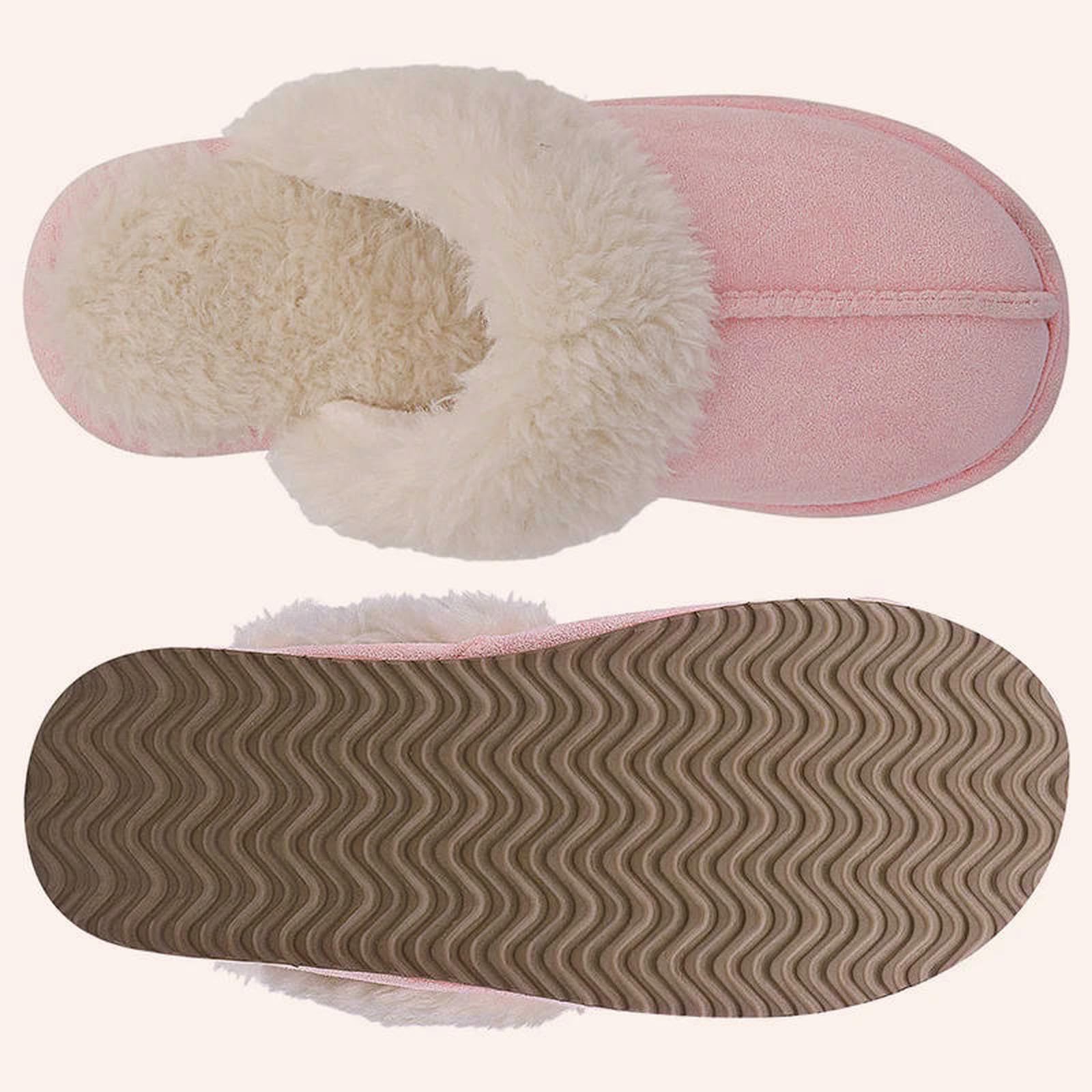 Pantuflas Zapatillas De Invierno para Mujer, Zapatos Clásicos Casa, Cálidas Y Acogedoras Interiores, Casuales Algodón Antideslizantes-fq-44-45