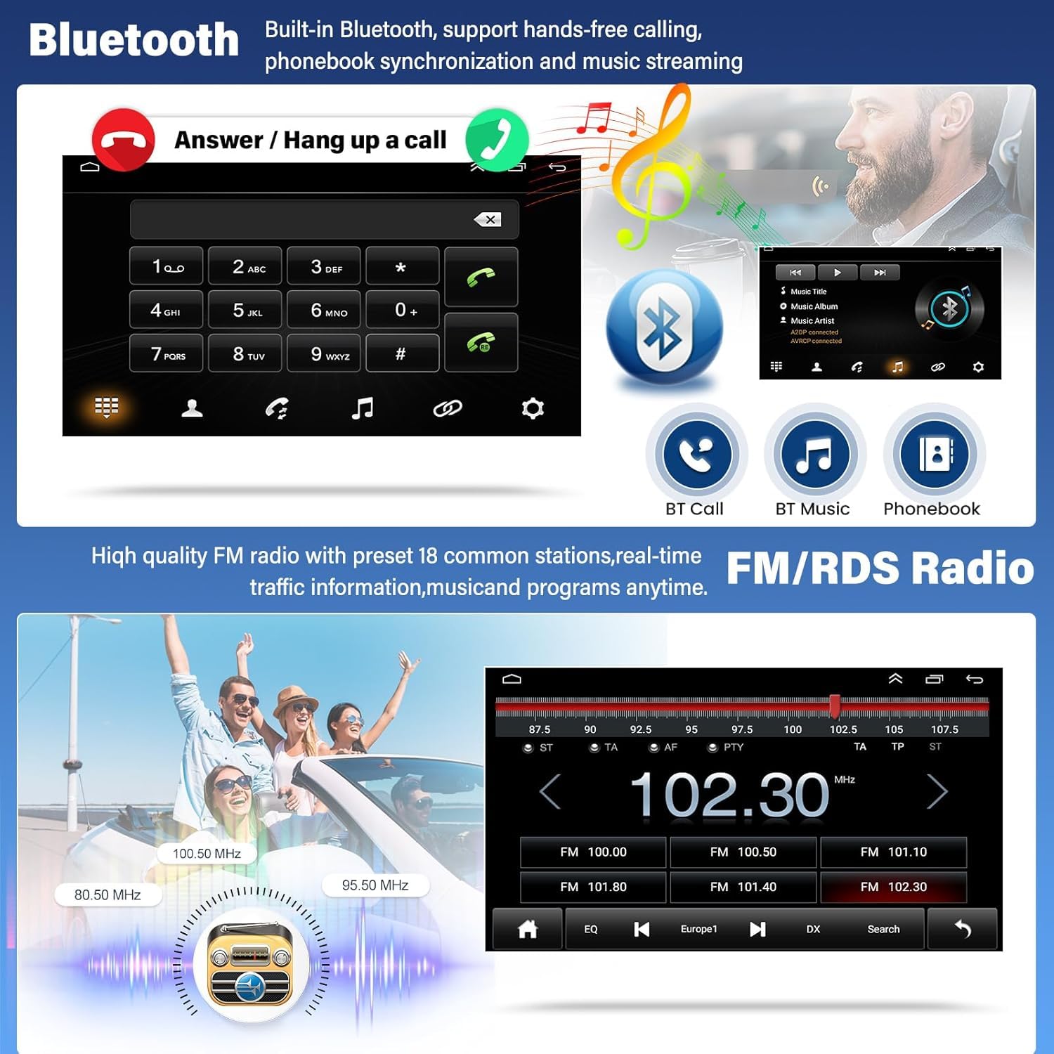 2 + 32 G Android 13 Autoradio per Nissan Micra 3 K12 2002 – 2009 con CarPlay Android Auto 9 pollici Navigazione GPS Auto Radio Display con Bluetooth WiFi SWC + Telecamera posteriore AHD