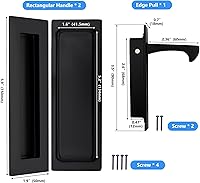 Vista 2 de Dontay Manijas de puerta corredizas con bolsillo, accesorios de puerta de bolsillo de acero inoxidable 304 sin bloqueo, tiradores de dedo