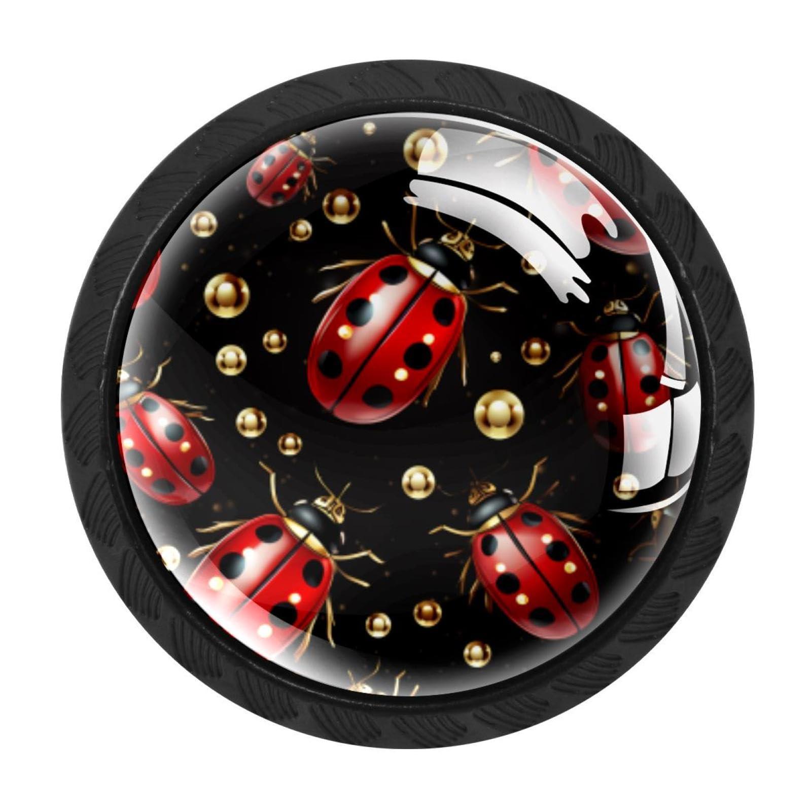 Chenzzzz Multicolored 16 4 Pack Cabinet Handles Black Ladybird Cabinet Knobs Draw
