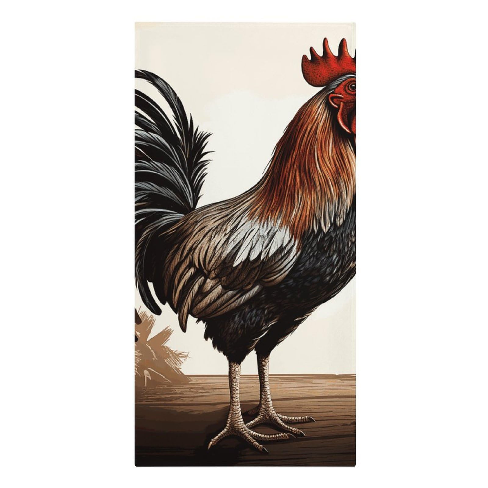 Khauerbc Style Rooster Quick Dry Towels,Quick Dry Super Absorbent ，Large Oversized Beach Towel，61.4 * 30.3 Inches. Fiber Beach Towels Is Sand Proof Tropical Beach Essentials.