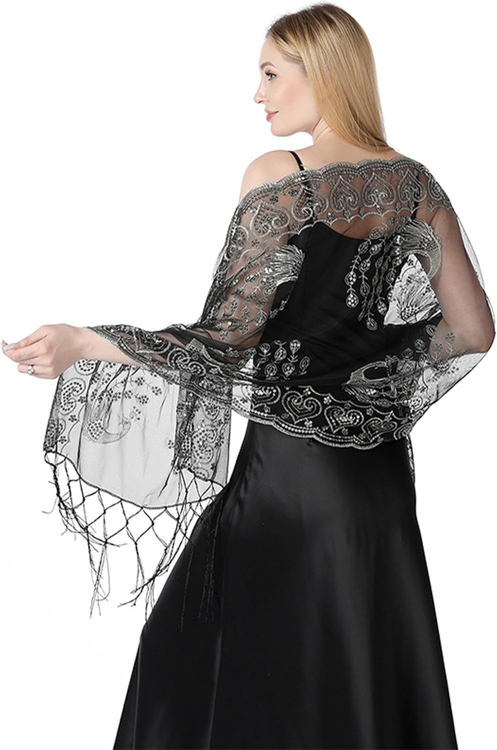 FAIRYGATE Women’s Shrugs Sequin Cover Up Light Weight Shawls and Wraps Shrug for Evening Dresses Women Sheer Shimmer Bridesmaid Formal Party Wedding Shawl UC16 FAIRYGATE Women’s Shrugs Sequin Cover Up Light Weight Shawls and Wraps Shrug for Evening Dresses Women Sheer Shimmer Bridesmaid Formal Party Wedding Shawl UC16