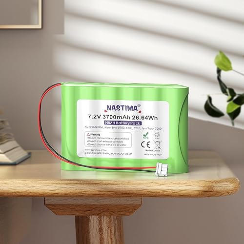 Miniatura 6 de NASTIMA Batería de repuesto NIMH de 7.2V 3700mAh compatible con Honeywell Alarm Lynx 5100, 5200, 5210, Lynx Touch 7000, controlador lírico teclado