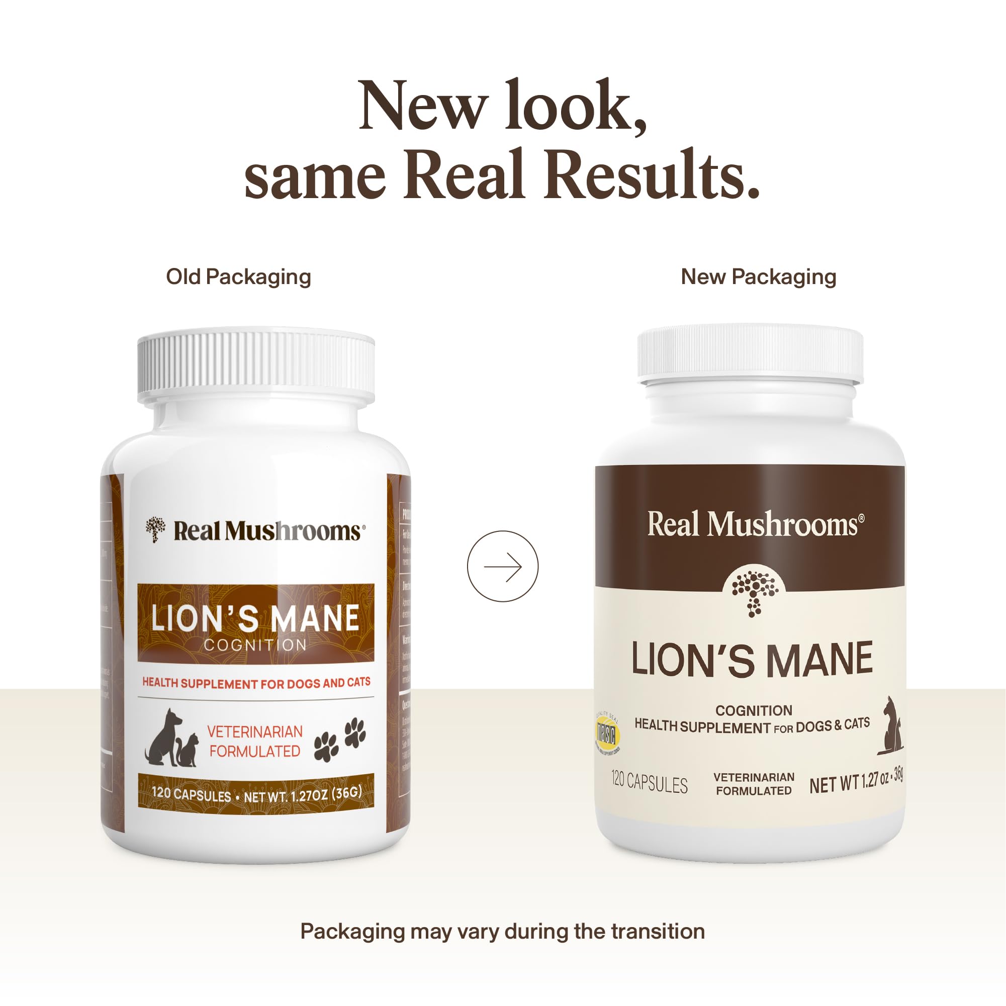 Real Mushrooms Lion’s Mane Pet Mushroom Supplement – Pet Wellbeing Capsules – for Cat & Dog Supplement & Vitamins – Support Mindful Routines – Organic, Vegan, Non-GMO, 120 Count