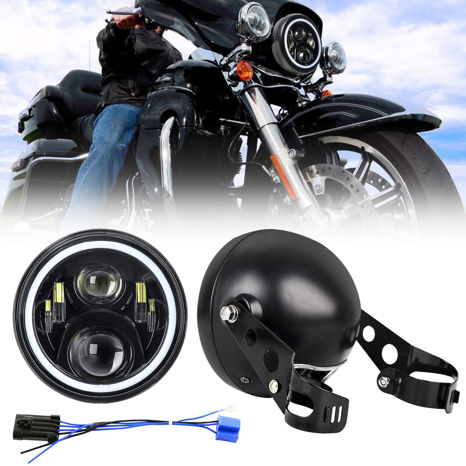 Buy BEEYEO 7 Inch LED Headlights Fog Passing Lights with Housing Bucket