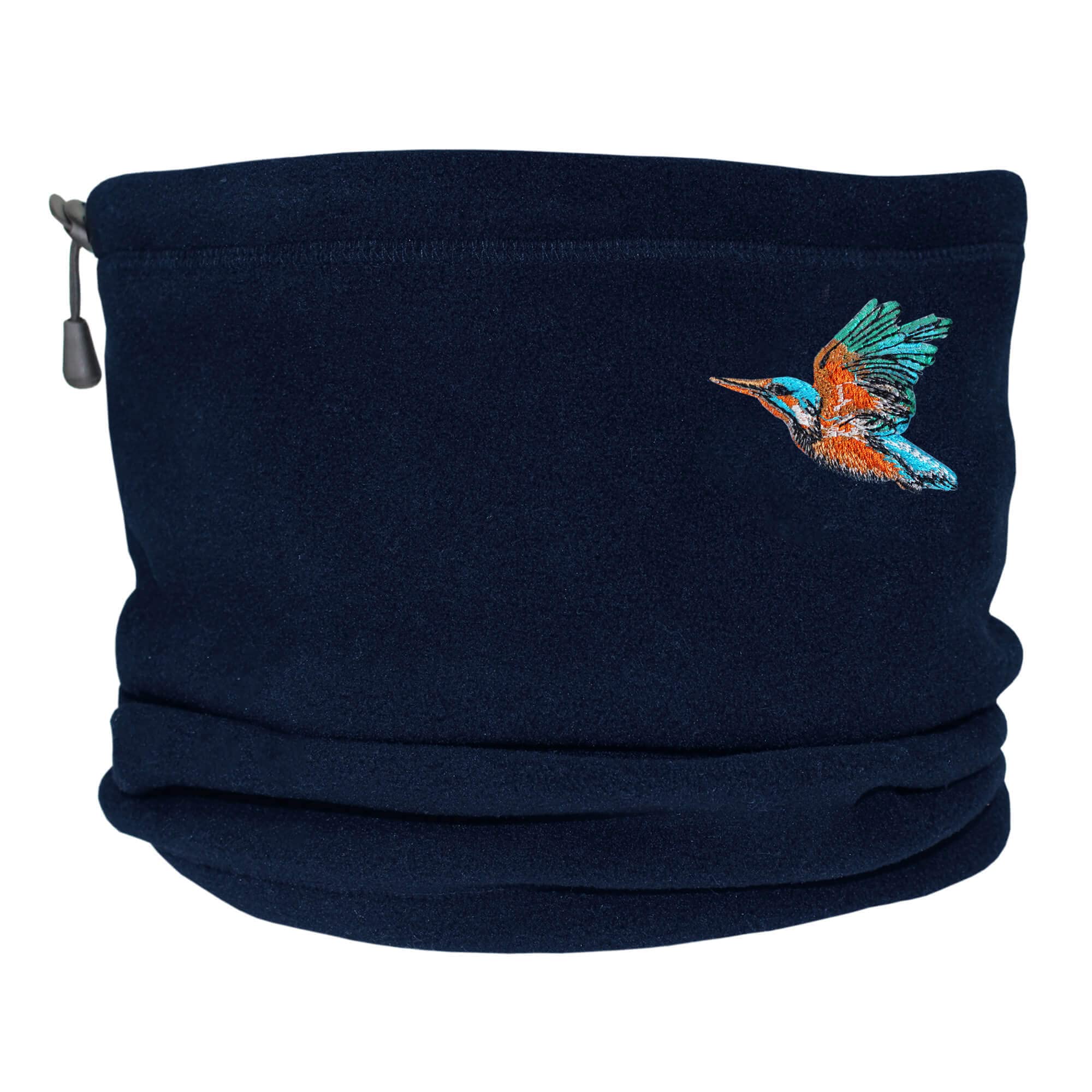 Teddyt's Unisex Navy Blue Embroidered Kingfisher Fleece Toggle Sports Snood (Navy Blue)