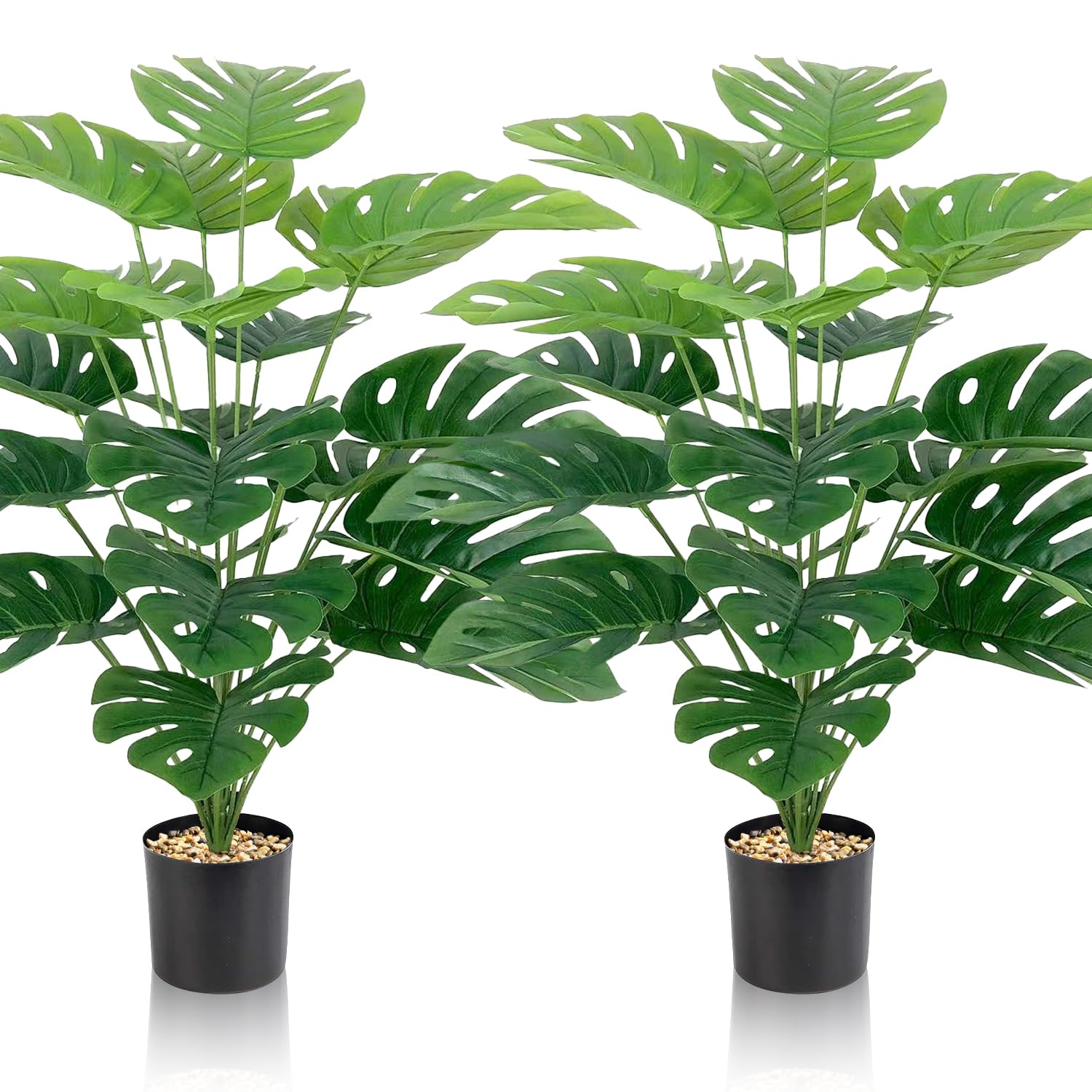Plante artificielle Monstera 85 cm lot de 2 fausses plantes pour masquer les coins vides