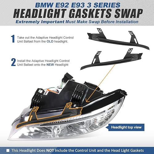 Miniatura 7 de Auto Dynasty Proyector de señal de giro LED secuencial con halo de arranque animado dual HID compatible con BMW E92 E93 Serie 3 Coupé Convertible