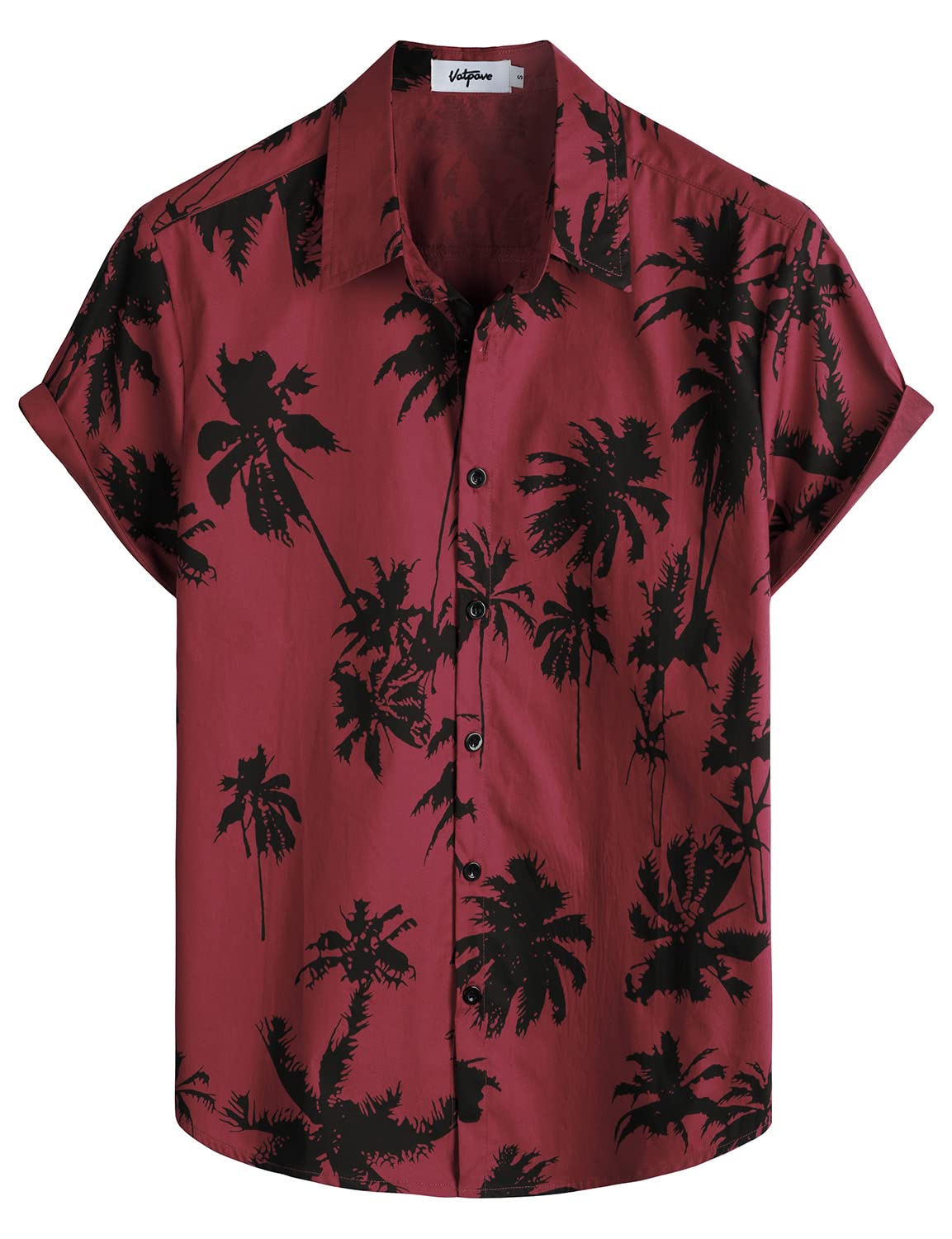 VATPAVE Herren Baumwolle Hawaii Hemd männer Blumen Freizeit Kurzarmhemd Sommerhemd