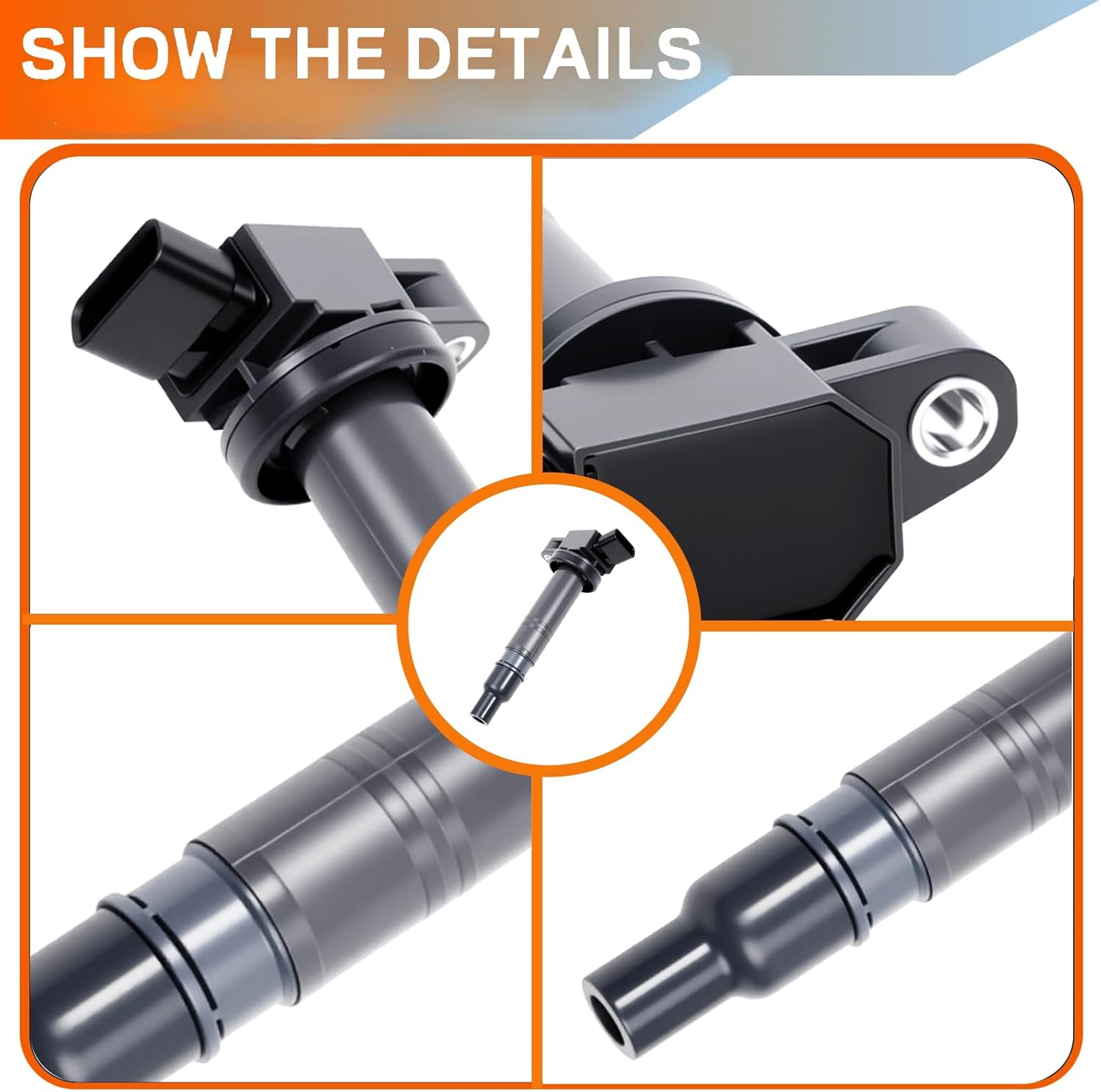 Set of 6 UF495 Ignition Coils and Spark Plugs Set Compatible with Toyota 2005-2015 Tacoma, 2005-2011 Tundra, 2003-2010 4Runner, 2007-2009 FJ Cruiser Replace 90919-02248 90919-A2001 C1426 5C1419