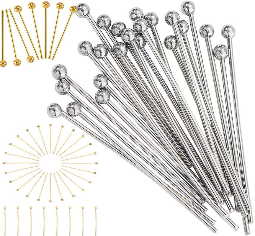 DIY Crafts Jewelry Approx 304 Steel Ball Head Pins Findings Jewelry Making As Image (100 Gram, Bright Silver)