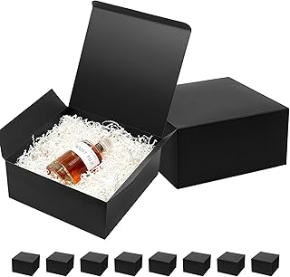 Mefleet 12x12x5 Inches Large Black Gift Boxes with Lids 10 Pack Bridesmaid Proposal Extra Deep Gift Box for Presents, Wedding, Graduation, Holiday, Christmas, Birthday Craft Presents Wrapping