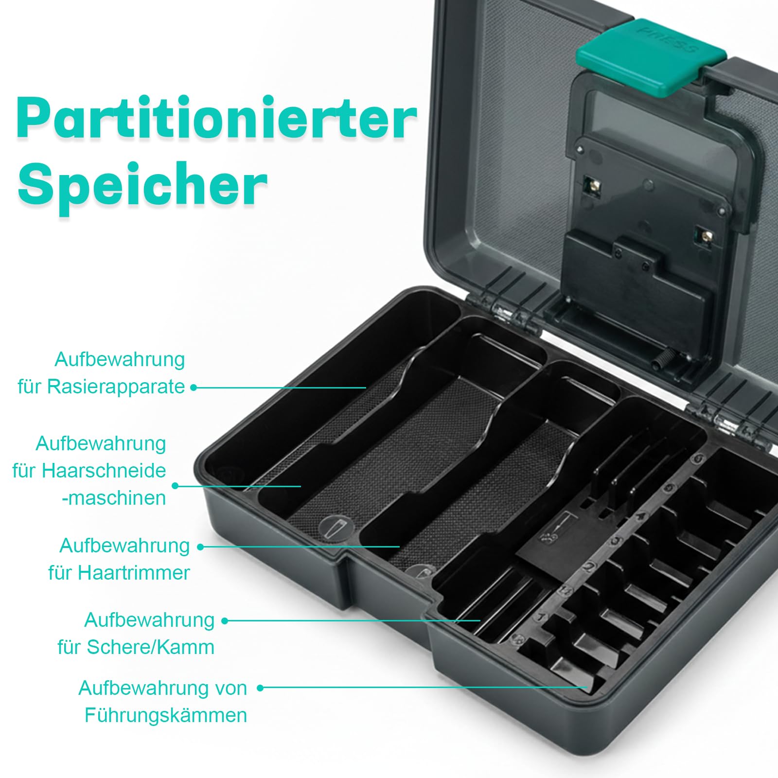 VGR 840 Profi Haarschneidemaschine Set Reinigungsbox, Hochwertige Aufbewahrungsbox für Haarschneidemaschinen Nutzung 365 Nanometer Lichttechnologie, mit Einer Zeitgesteuerten Reinigungsfunktion