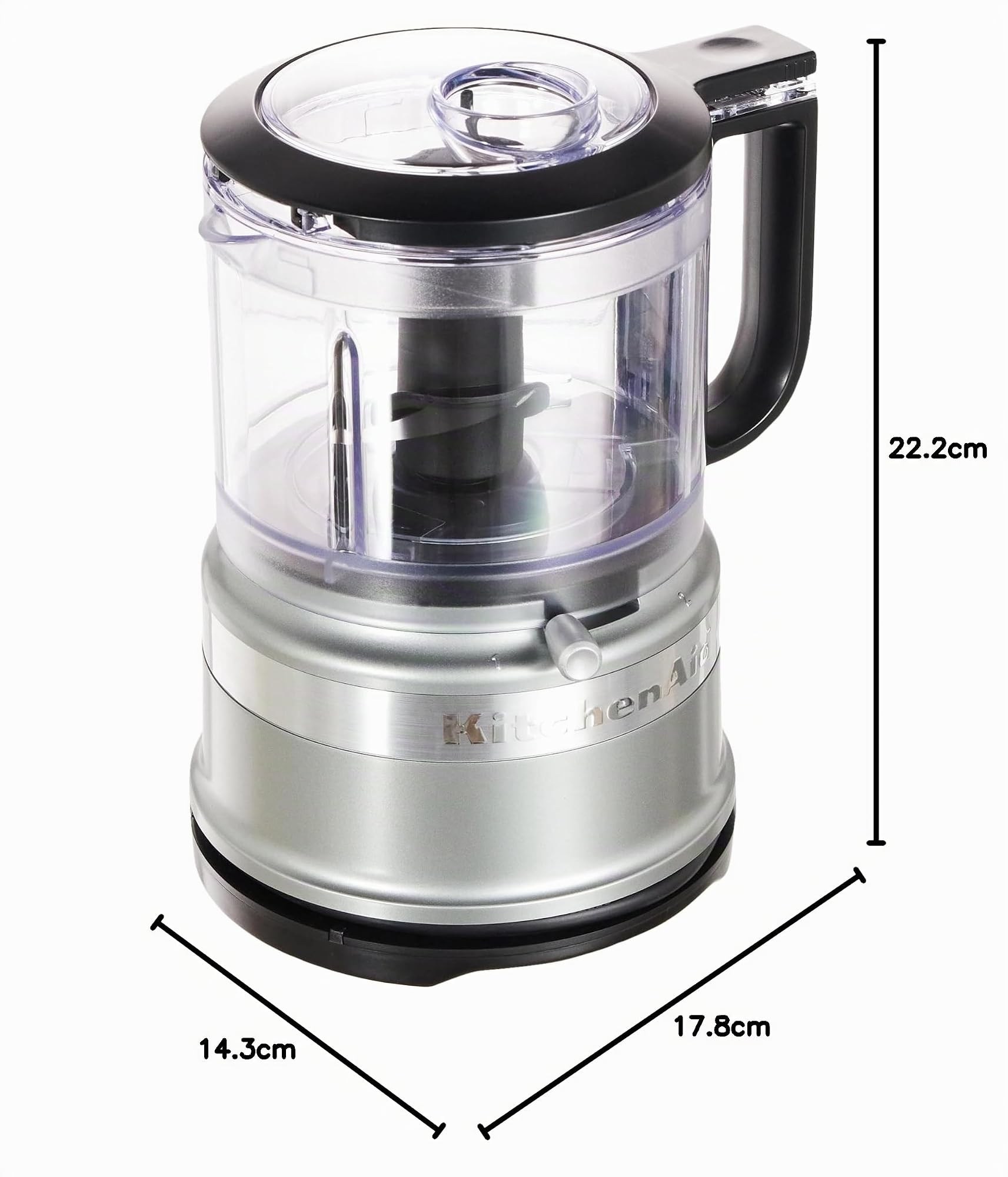 KitchenAid Mini Robot de Cuisine 830ML, Mixeur Électrique Compact 2 Vitesses & Pulse, Léger & Facile à Nettoyer, Contour Silver