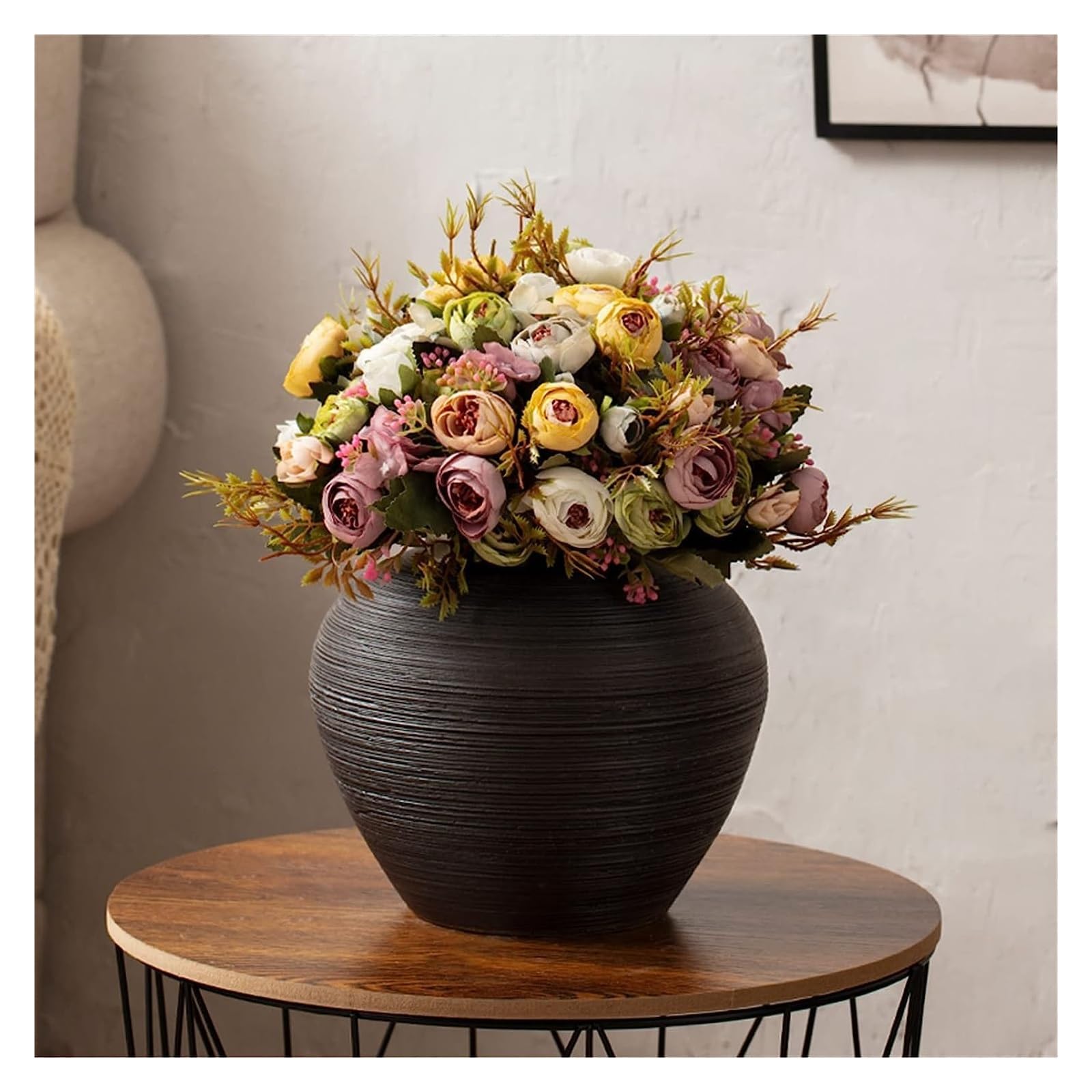 Vasi in Ceramica, vasi Decorativi, Set di 3 vasi, vasi Alti, vasi Piccoli, vasi per Fiori Artificiali, Decorazioni per la Sala da Pranzo(23 * 18CM)