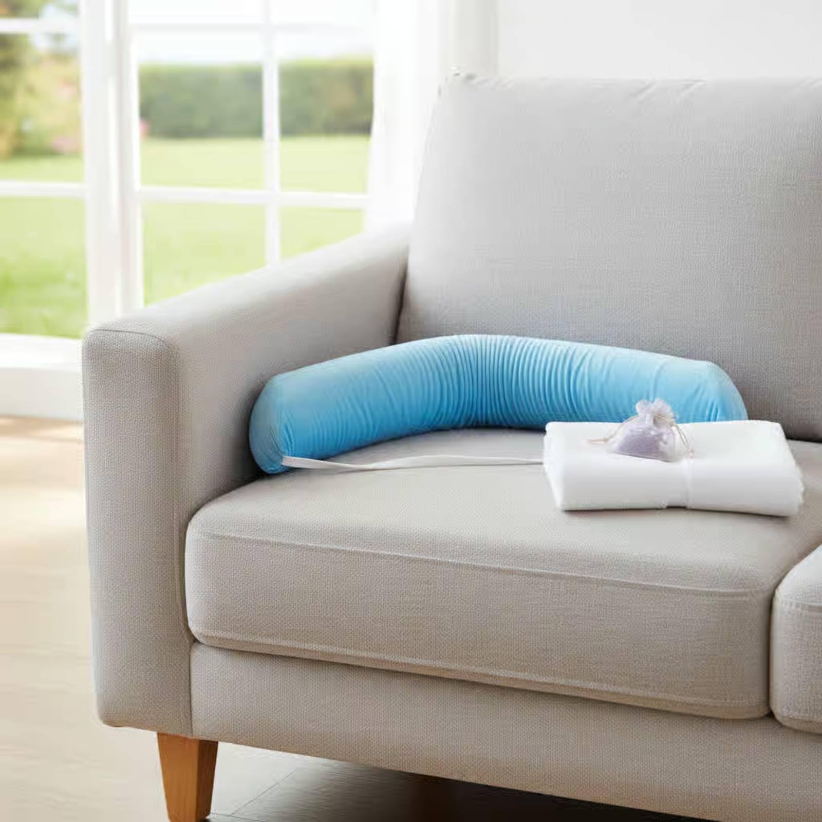 Cojín Lumbar Curvo Almohada Ergonómica para Cintura Cojín de Cojín de Almohada de Posicionamiento Funda Lavable de Terciopelo con Esponja Suave Adecuado para Dormir y Relajación Doméstica