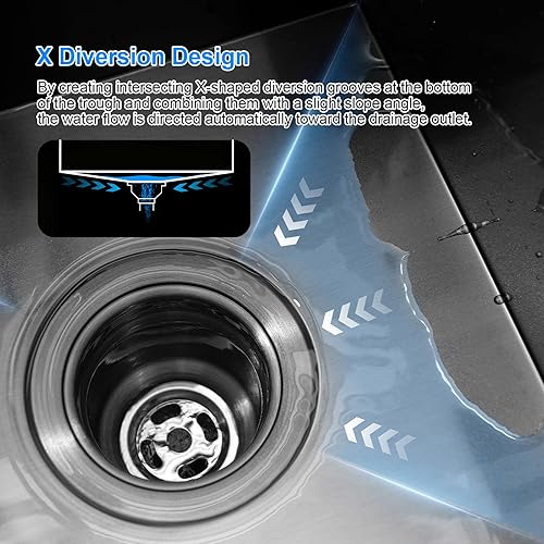 Miniatura 66 de PEPO - Fregadero de cocina de 21 x 18 pulgadas, fregadero de cocina pequeño de acero inoxidable de calibre 16, fregadero de cocina pequeño cuadrado