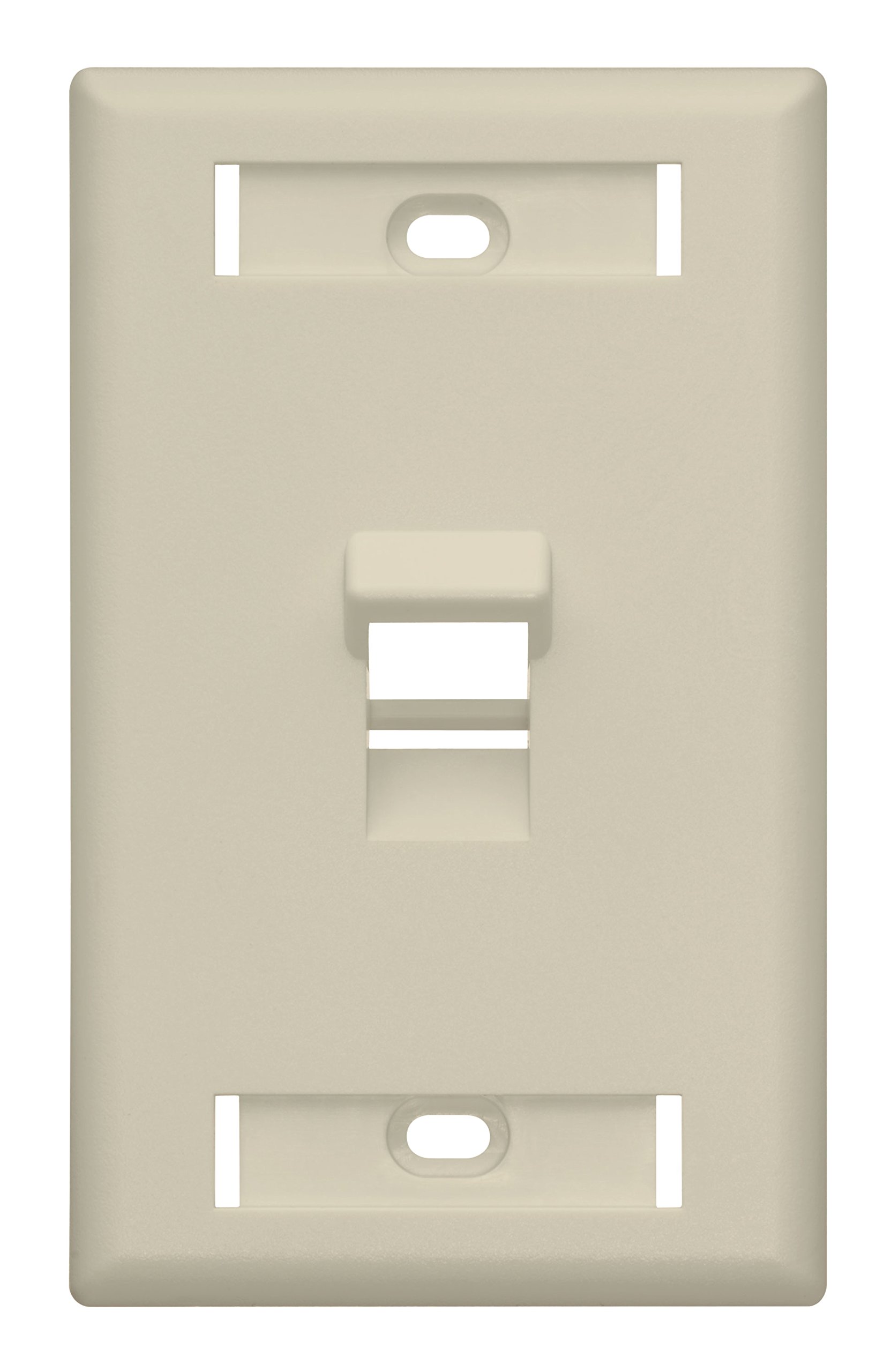 Placa de pared Leviton 42081-1IS con una ventana de identificación en color beige