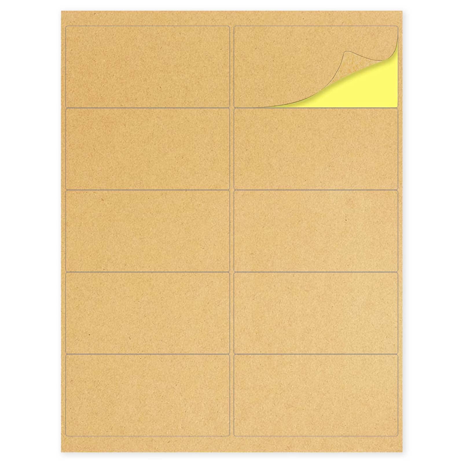 Kraft Labels, Stickers, Laser/Inkjet Printer Labels, Write or Print, Letter Size (2" x 4", Pack of 300)