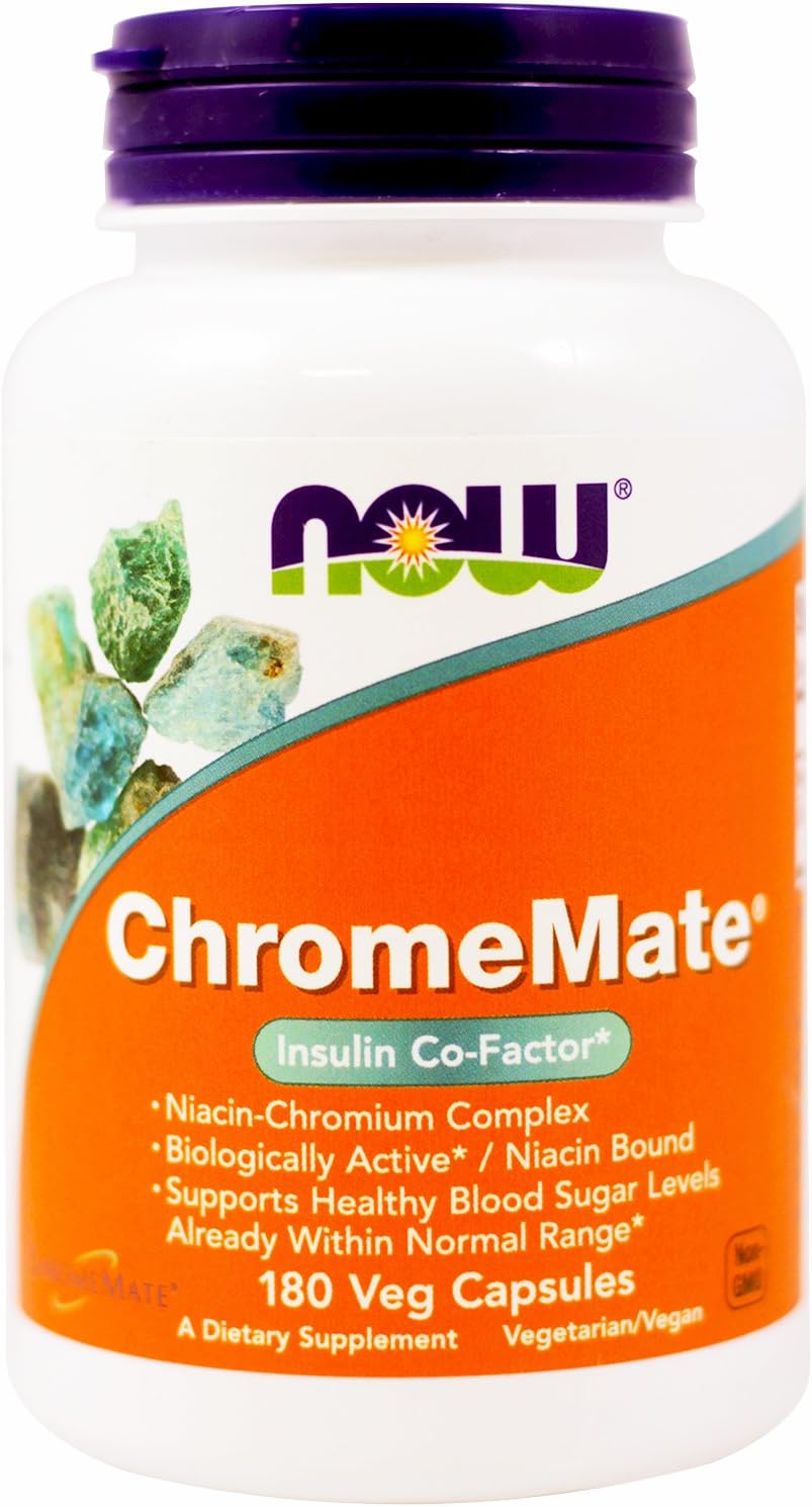 NOW Chromemate, 180 Capsules (Pack of 2)