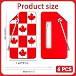 6 Pack Luggage Tags, OIFEN Silicone Travel Suitcase Baggage tag Canada Bag Labels with Name Card Privacy Protection (Checked Maple Leaf)