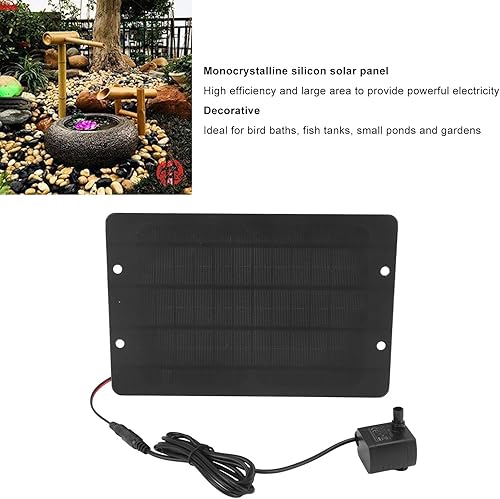 Miniatura 4 de Kit de fuente solar, panel solar, fuente de baño para pájaros, 6 V, 10 W, silicona monocristalina, versátil, fuente solar para estanque al aire
