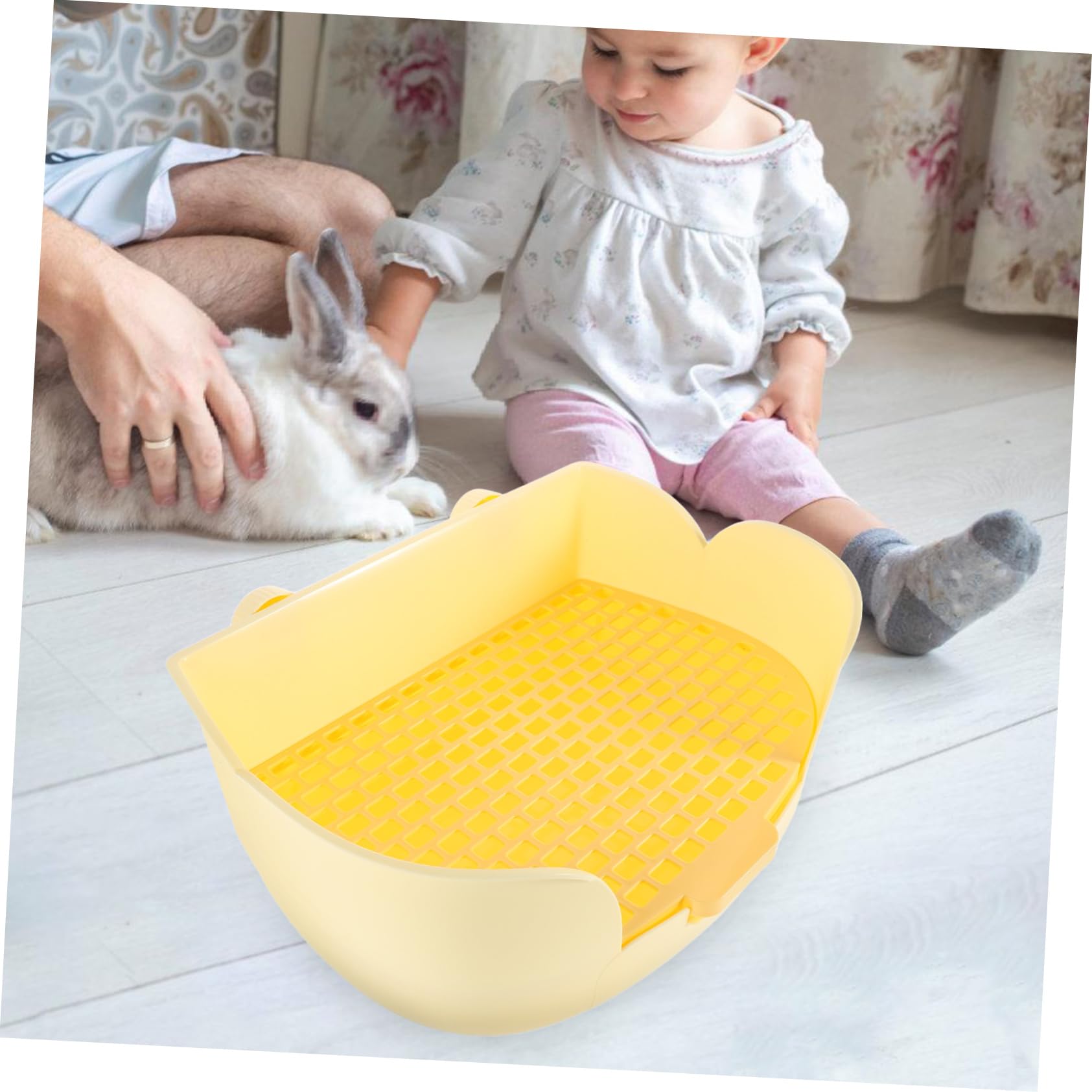 Lettiera per Conigli Piccola in Plastica Lettiera Vassoio per Furetti Cincillà Toilette Angolare Trasportino per Animali Domestici