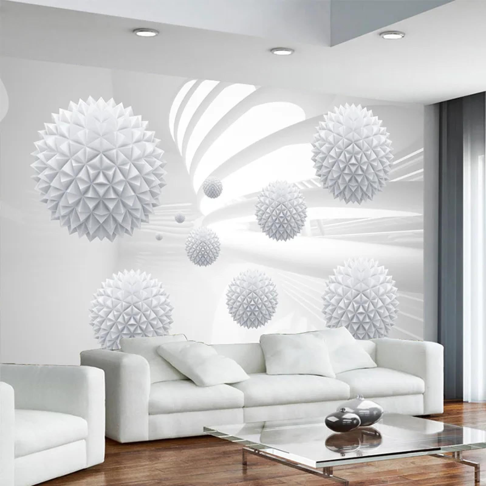 Papier peint 3D à motifs géométriques pour une chambre moderne
