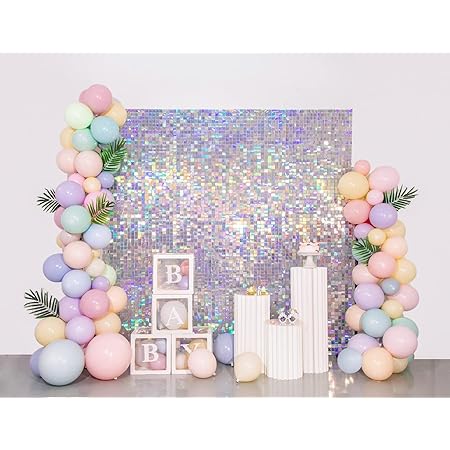 Aazon.co : Purple Shier Wall Backdrop - 24 Pcs Decorations Panel - View #5
