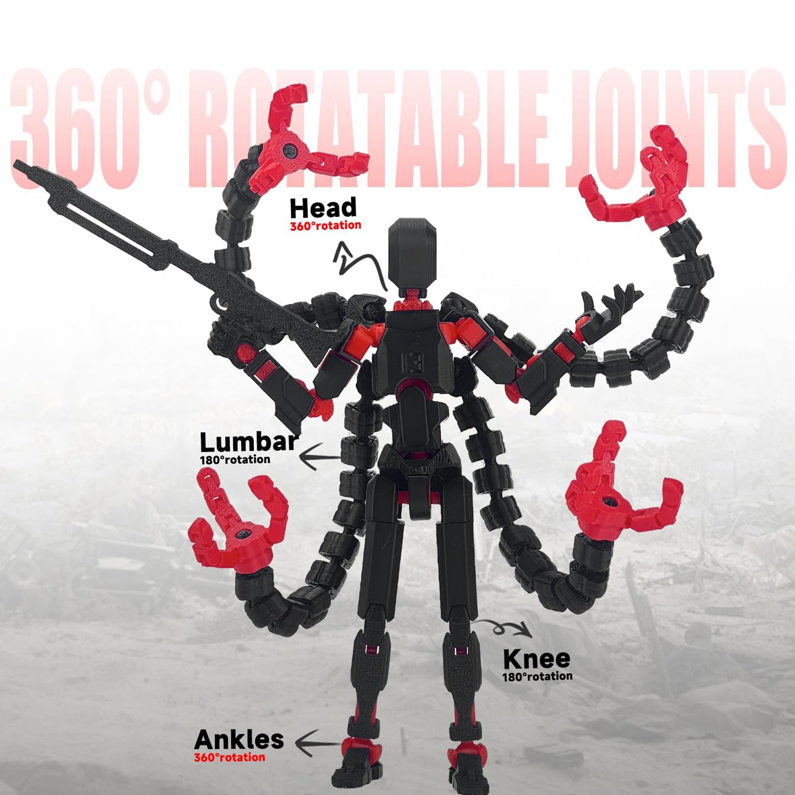 3D Printed Mannequin Toys, Action Figure Already Assembly, Multis-Jointed Movable Model With 3 Hand Types And 7 Tool Options - Image 6