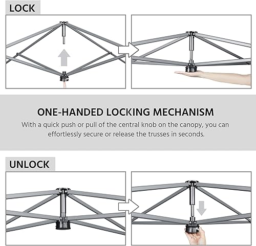 Miniatura 5 de Yaheetech Tienda de campaña desplegable de 10 x 10 pies para 1 persona, tienda de campaña comercial portátil instantánea, kiosco al aire libre con 1