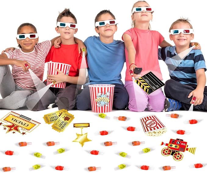 36 piezas luces LED de dedo temática película miniatura 2