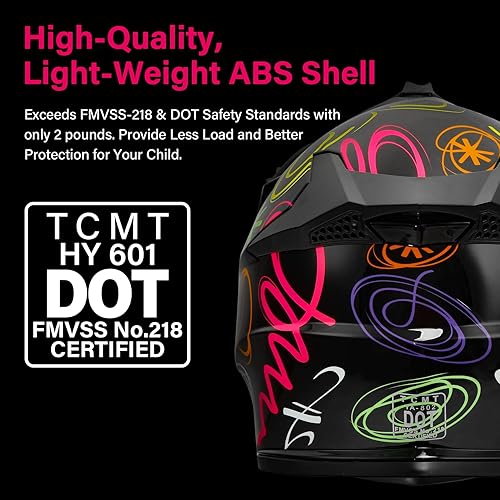 Miniatura 2 de TCMT Dot - Casco de motocross todoterreno para jóvenes y niños, casco de motocross, casco de motocross, casco de motocross, ATV + guantes + gafas
