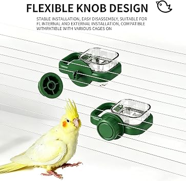 Bird cage Feeder,Bird cage Food Bowls,Parrot Feeder,Bird Feeding,Dish Water Cups,Stand Hanging Parakeet Food Container,Bird Food Bowl for cage,Food and Water Bowls,for Birds or Budgie Parrot