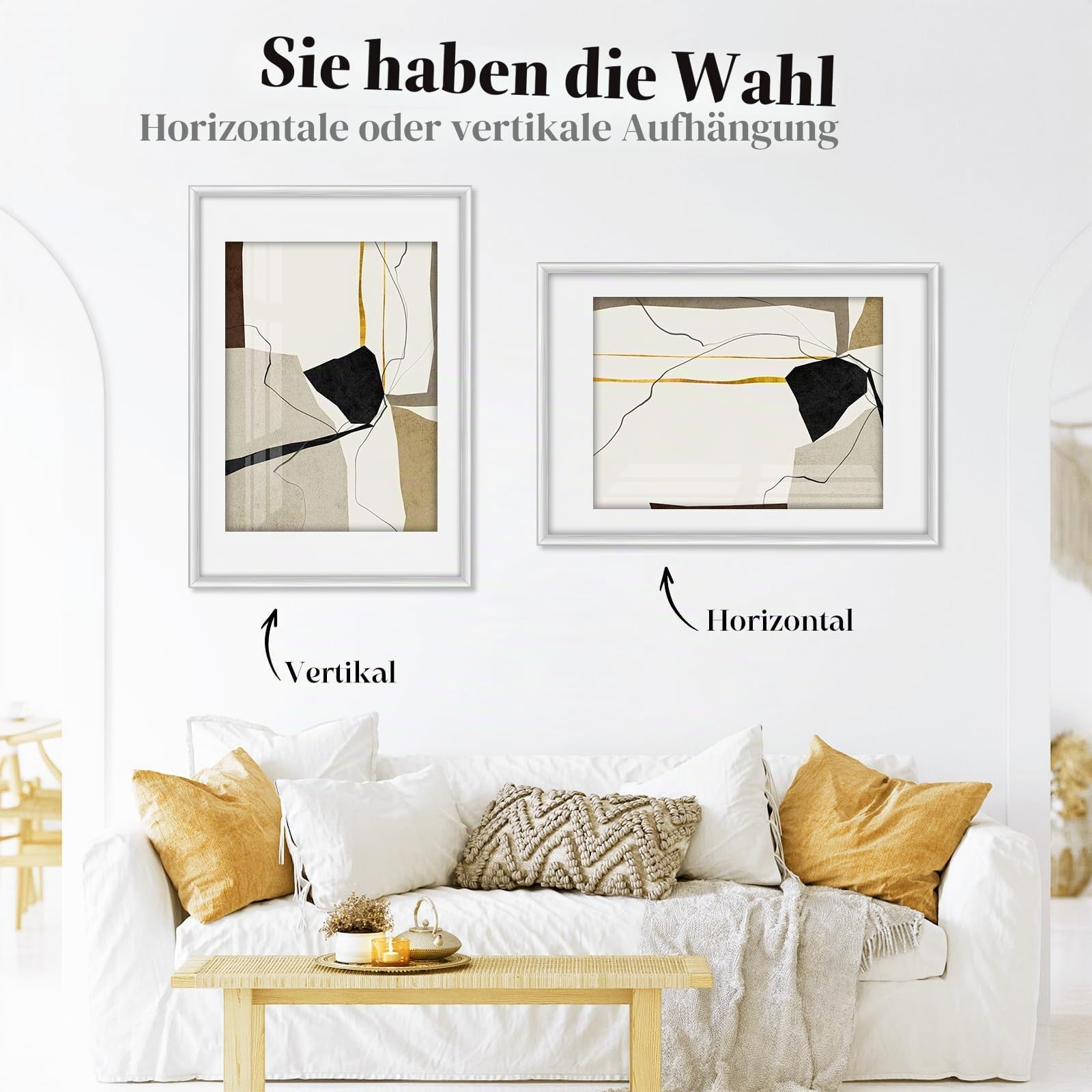 2x Bilderrahmen A2 42x59.4cm | Metall Aluminium,Silber mat,Passepartout 30X42cm,Picture Frame 42x60cm mit bruchsicherem Acrylglas | Nur zur Wandmontage