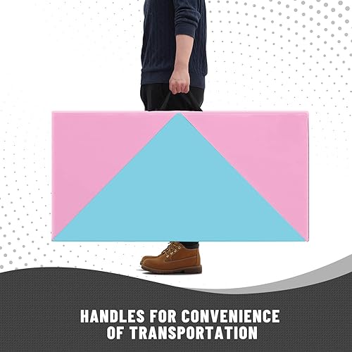 Miniatura 5 de Outroad - Alfombrilla plegable de piel sintética para gimnasia y ejercicios aeróbicos, de 6810 pies, con cierre de velcro para estirar, yoga,