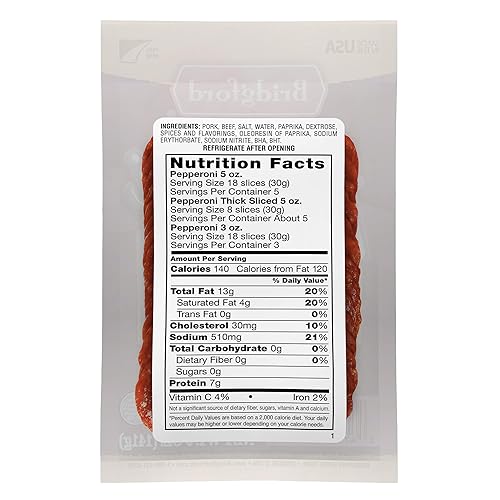 Miniatura 2 de Bridgford Pepperoni en rodajas gruesas de 5 onzas, paquete de 4 rebanadas gruesas de pepperoni para pizza y sándwiches, pepperoni grueso sin
