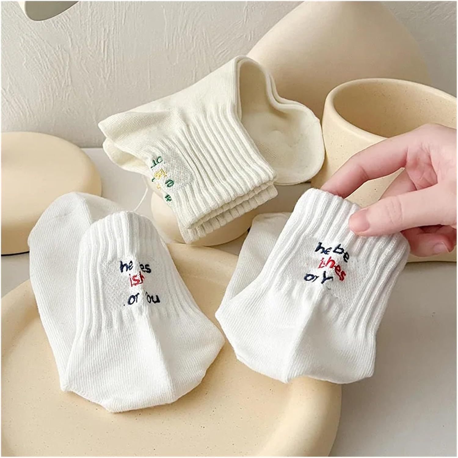 Socks Women's Short Socks Spring, Autumn, Summer and Four Seasons in Cotton Socks Hiking Socks(2)