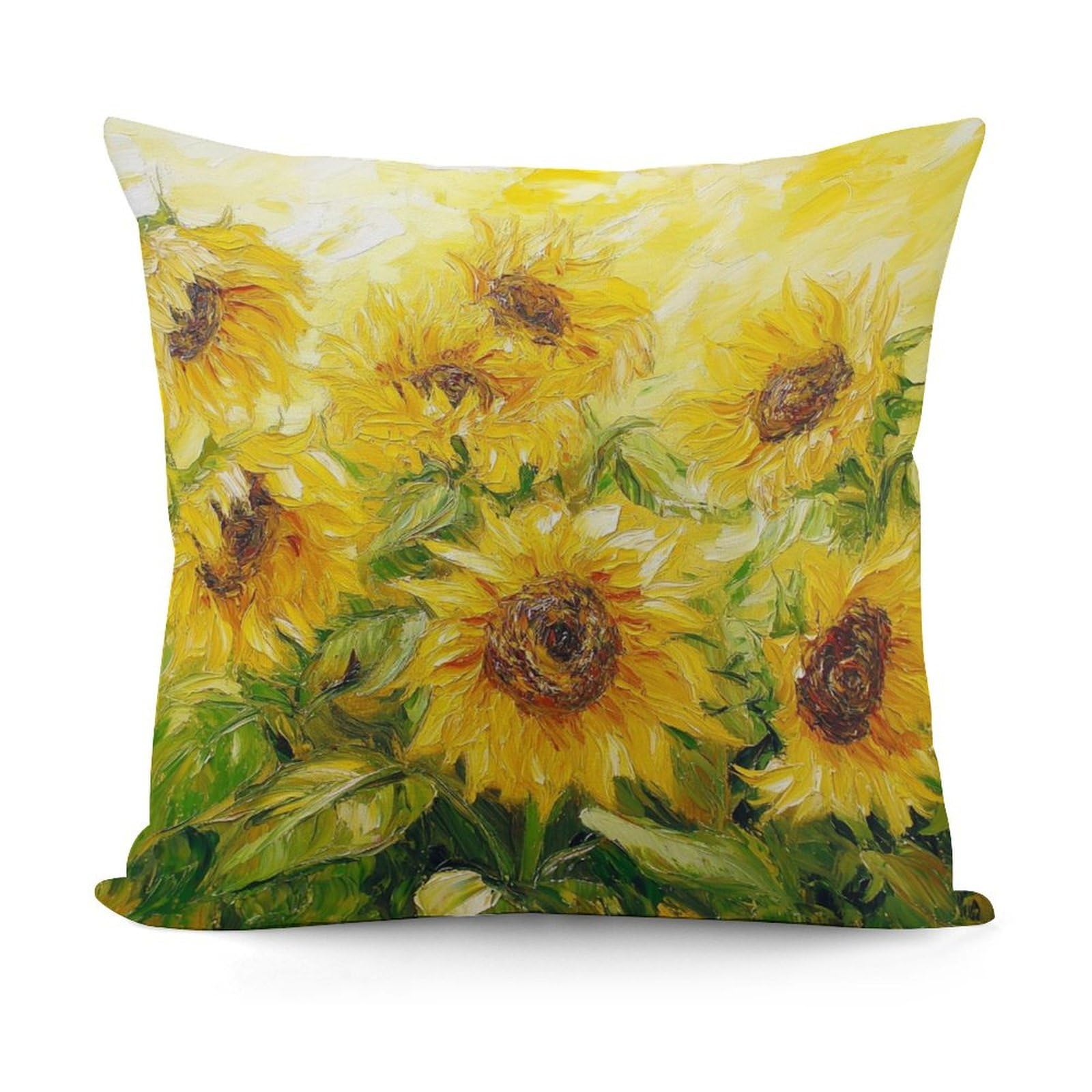 Smazdfxx Picture(673) Pattern Decorative Throw Pillow Covers For Sofa Bedroom Living Room Pillow Shell Yellow Sunflower Painting