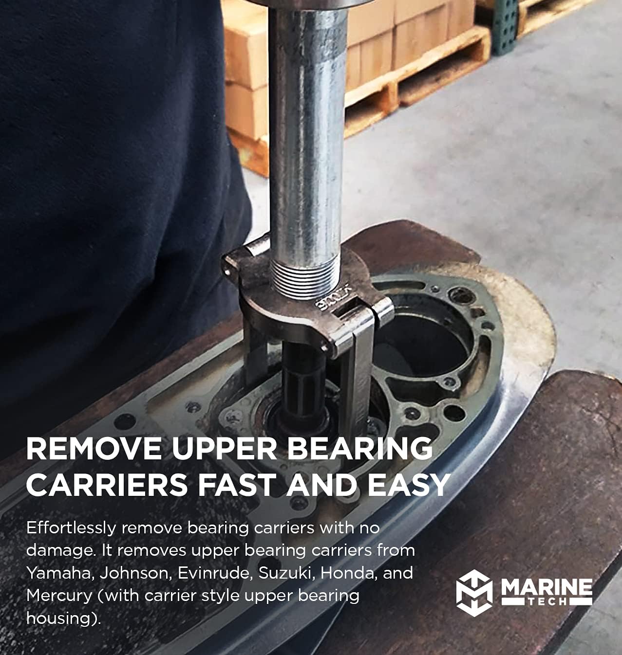 Marine Tech Tools Upper Bearing Carrier Puller — Upper Bearing Carrier Puller with MT0013 Drive Shaft Collar Adapter — Works with Yamaha, Johnson, Evinrude, Mercury, and Honda : Sports & Outdoors