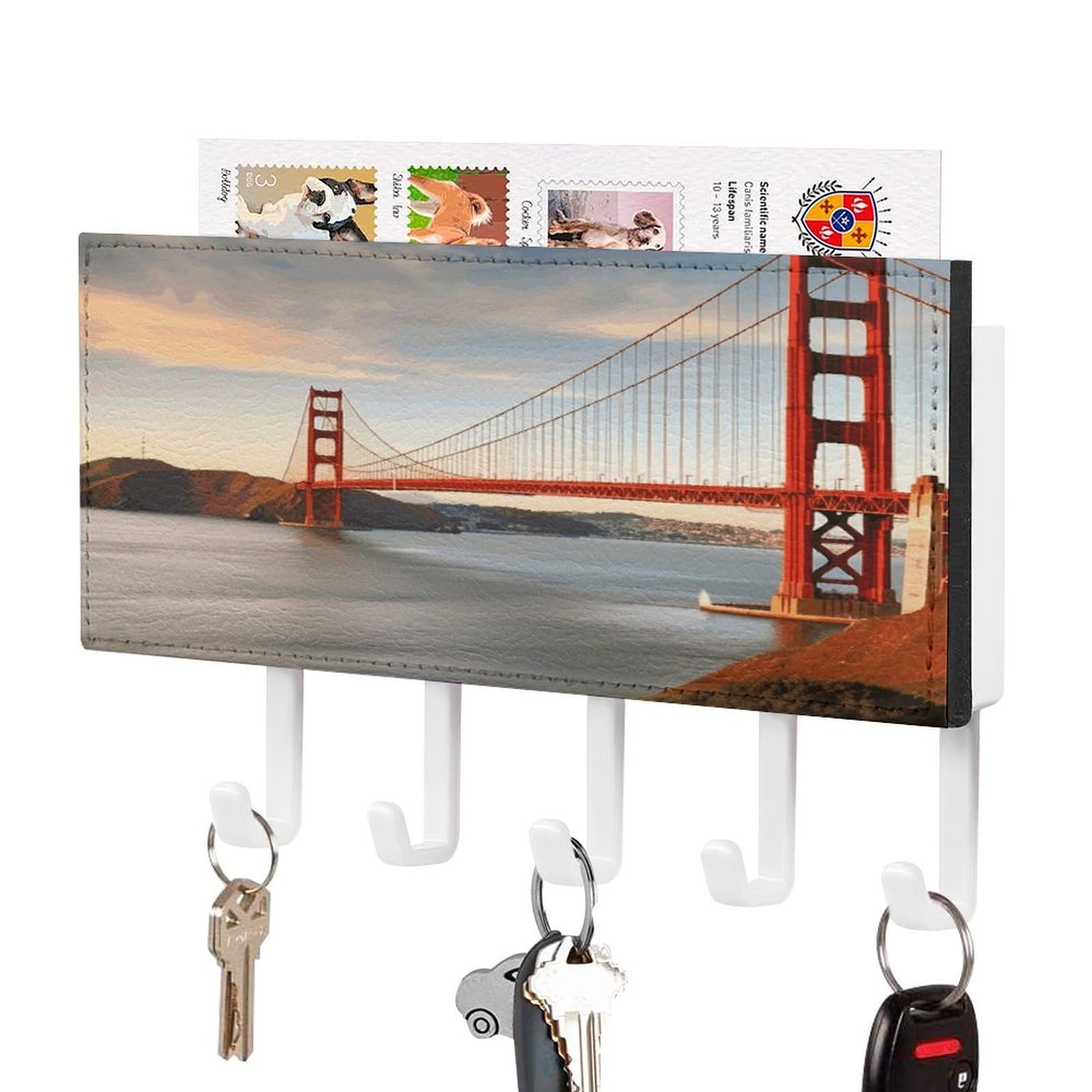 Porte-clés mural Golden Gate Bridge en cuir synthétique : une idée cadeau déco idéale