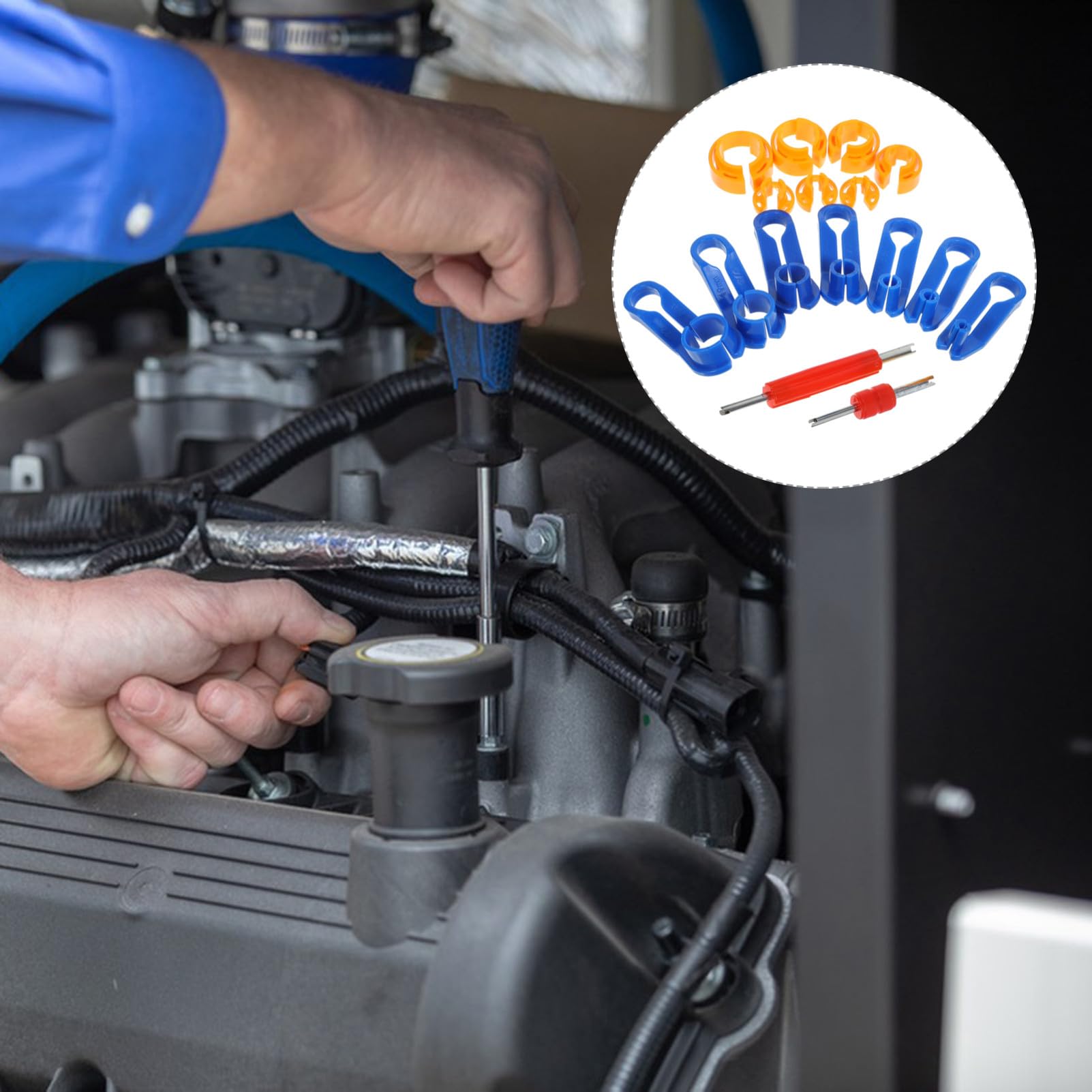 1 Jeu Boucle de Tuyau de climatisation de Voiture cœur Doubler Pince à démonter Les durites conditionneur Buse Outils Automobiles Outil de dégagement du Tuyau de Chauffage Fer Blue