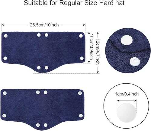 Miniatura 2 de 24 bandas para el sudor para casco, de algodón, con forro para casco, lavable, reutilizable, banda de seguridad, accesorios duros (azul oscuro)