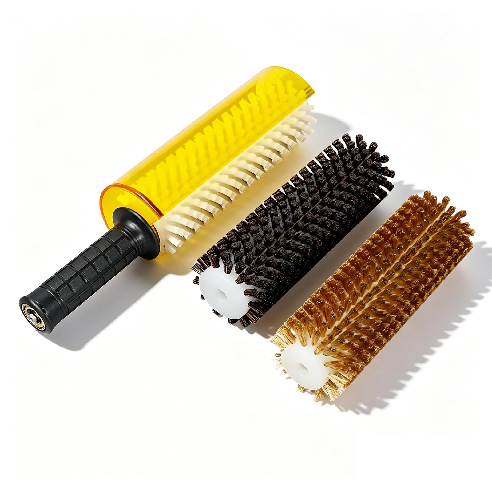 Kit de cepillos de esquí Roto con 3 cepillos intercambiables (latón, crin de caballo, nailon) para una limpieza rápida y pulido con acabado deslizante