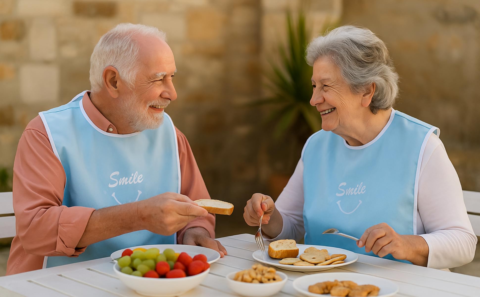 AQBAH Pack of 3 bibs for Adult Food or Dining Eating, Washable With Leakproof Pocket for Senior Citizens, Elderly Patients with Adjustable Neck Closure for Women and Men - Image 8 thumbnail